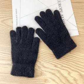 (1 pair) Ladies gloves winter accessory (One Size) - Black