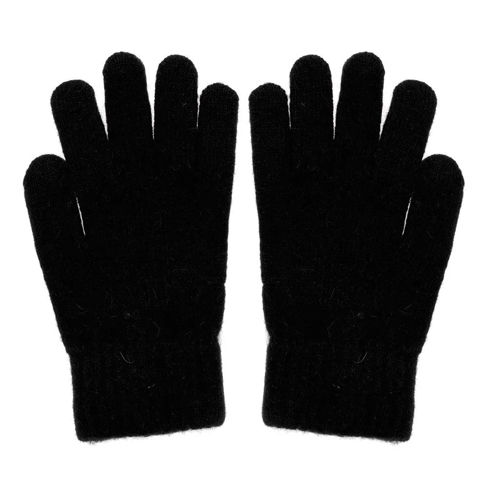 (1 pair) Ladies gloves winter accessory (One Size) - Black