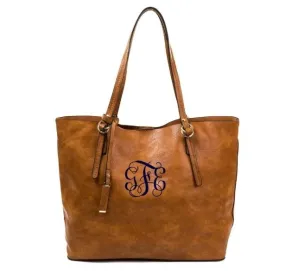 2 in 1 Monogrammed Tote Bag-Choose Color