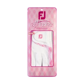 2023 FootJoy Women's Attitude Fashion Glove Pair - White/Pink