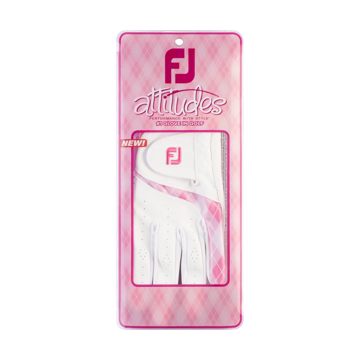 2023 FootJoy Women's Attitude Fashion Glove Pair - White/Pink