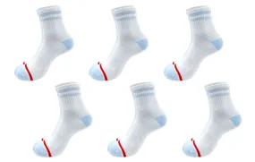 Adult Pima Cotton Socks, Blue & Red (6-Pack)