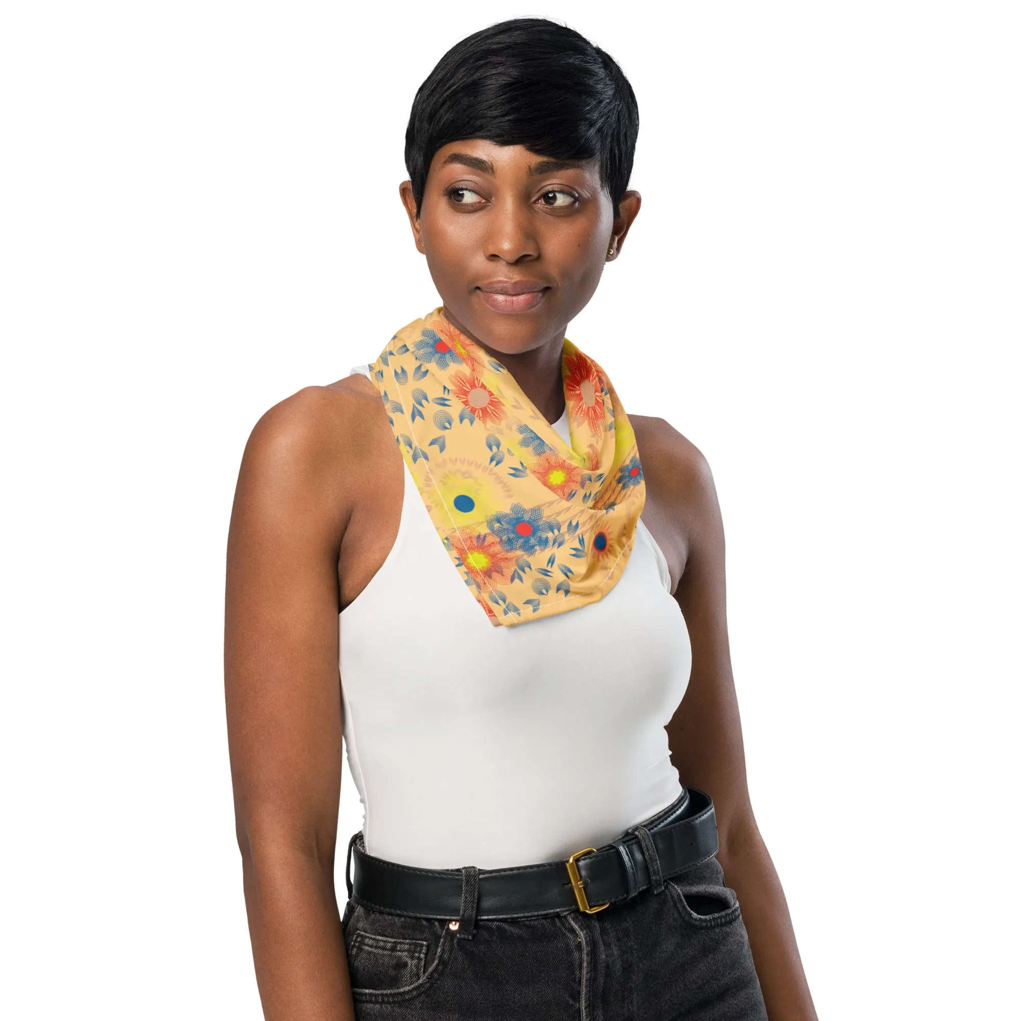 Arc Series- Floral Yellow bandana, Available in 3 sizes