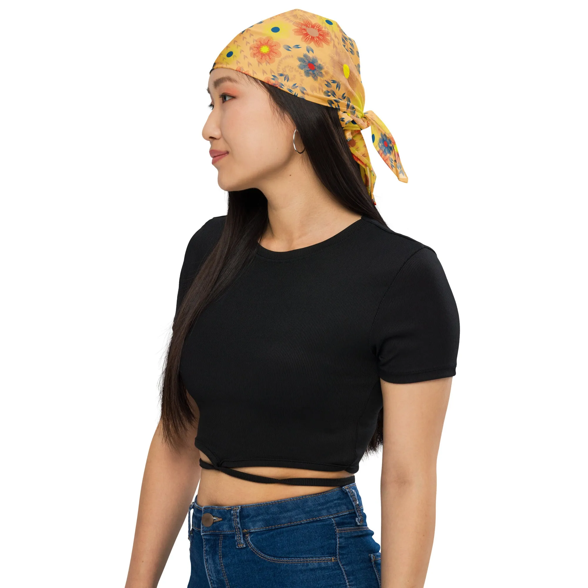 Arc Series- Floral Yellow bandana, Available in 3 sizes