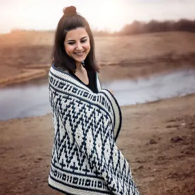 Aztec Mosaic Crochet Blanket Wrap Pattern