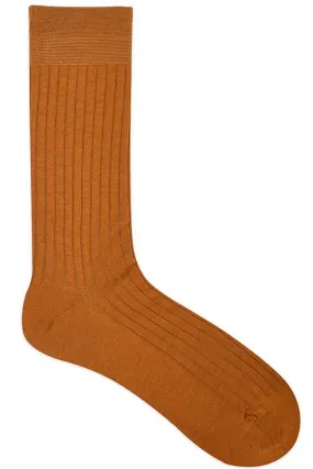 Balenzia Premium Mercerised Crew Rib  Socks for Men- (Pack of 1 Pair/1U)(Brown)