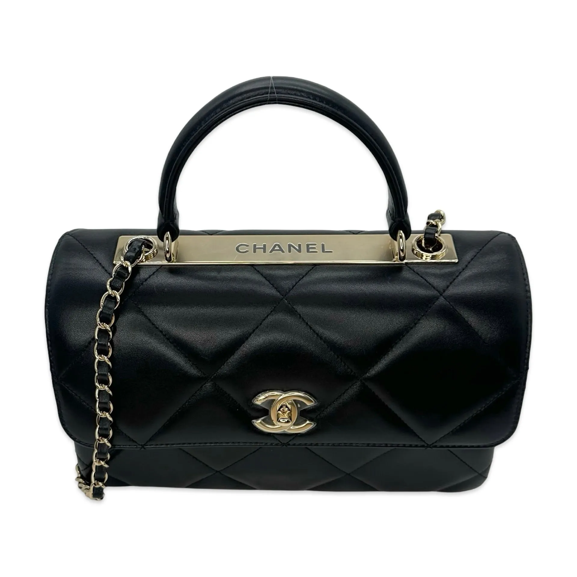 CHANEL: Quilted Lambskin Medium Trendy Top Handle