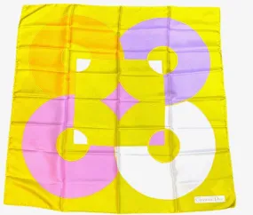 Christian Dior 70s Silk Op Art Scarf in Rich Pastel Hues