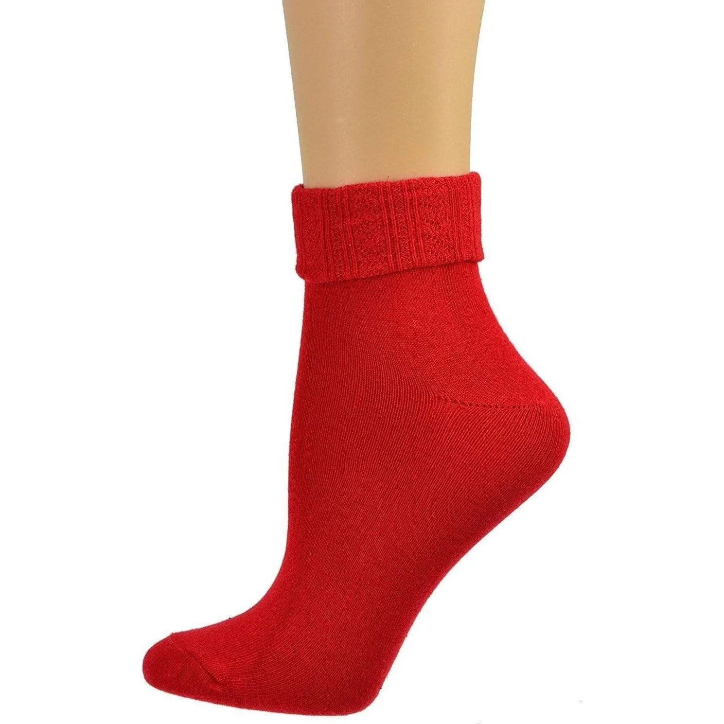 Colorful Socks - Sierra Socks Women Triple Cuff Crew Cotton Colorful Socks 6 Pair Pack