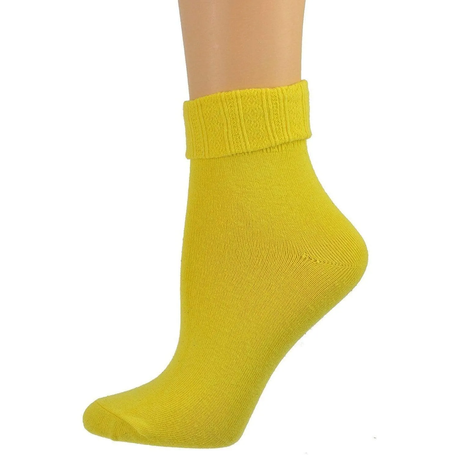 Colorful Socks - Sierra Socks Women Triple Cuff Crew Cotton Colorful Socks 6 Pair Pack