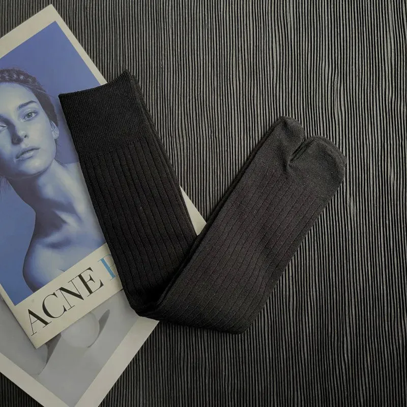 Cotton Split Toe Ribbed Socks