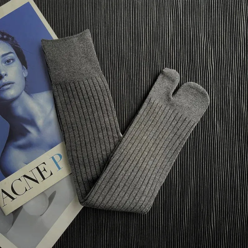 Cotton Split Toe Ribbed Socks