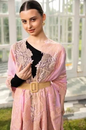 Elegant Pink Lace Shawl for Women