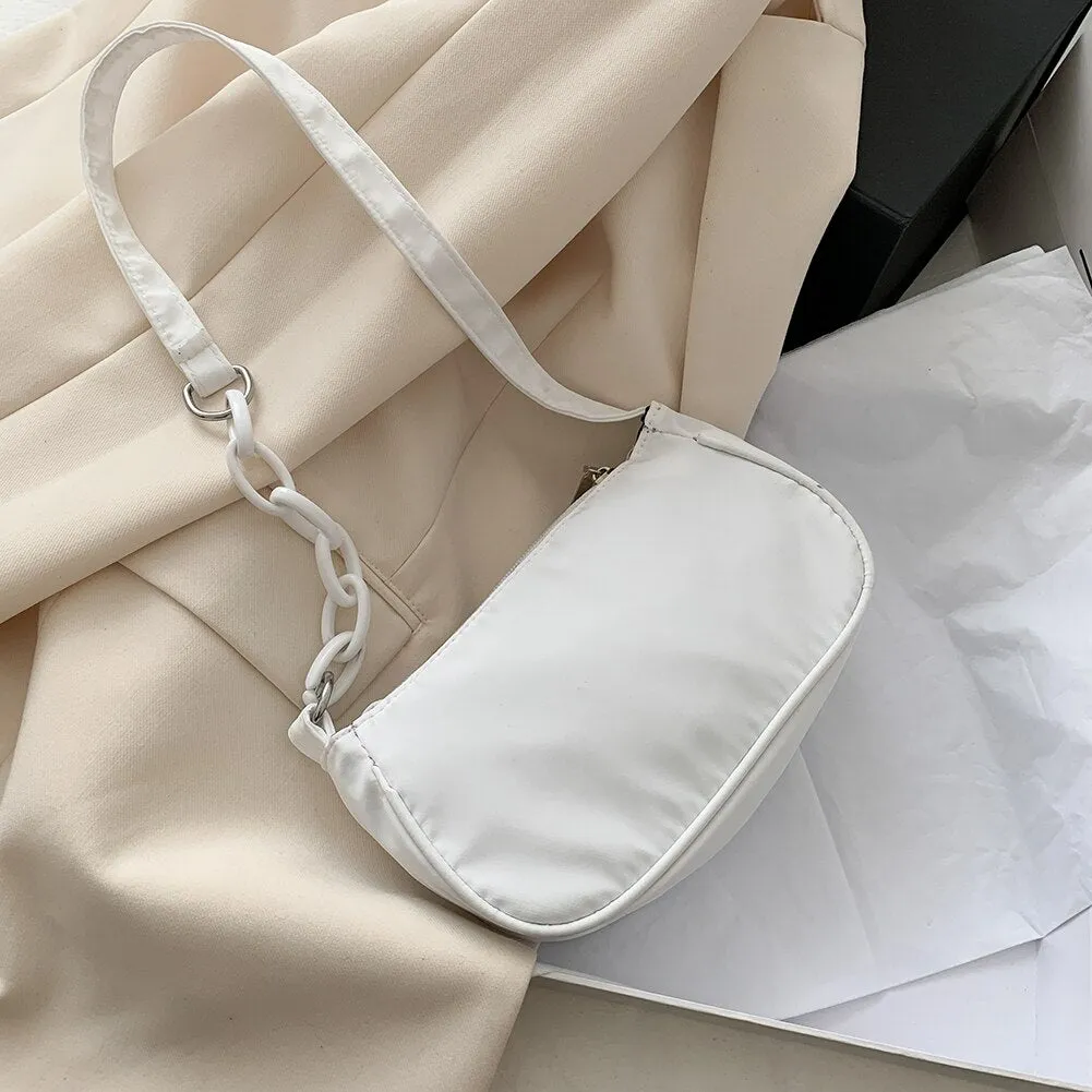 Fashion Women Nylon Shoulder Bag Classic Texture Creative Design Chic Leisure Underarm Bags Simple Female Street Handbags Totes