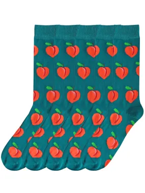 Fun 5-Pack Peaches Novelty Dress Socks