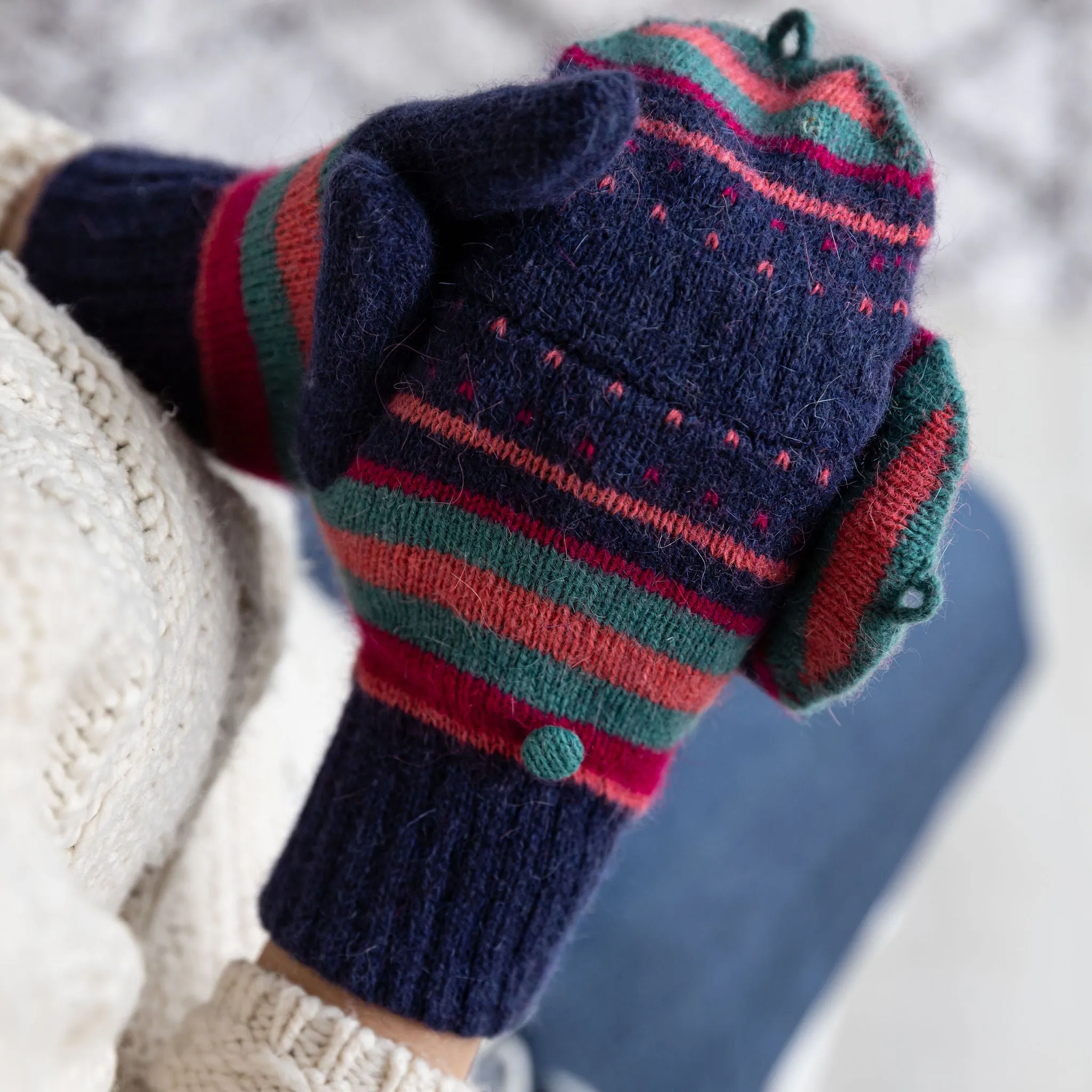 Fun Stripe Knit Gloves