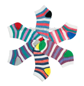 Girls Casual Ankle Socks with Stripes Wholesale