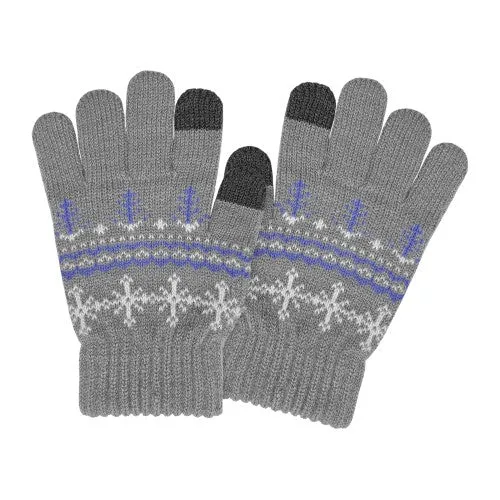 Girls Snowflake Touchscreen Stretch Gloves