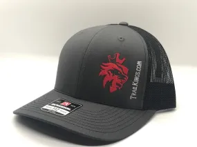 Hats - Charcoal Grey Front with Black Back with Red Logo