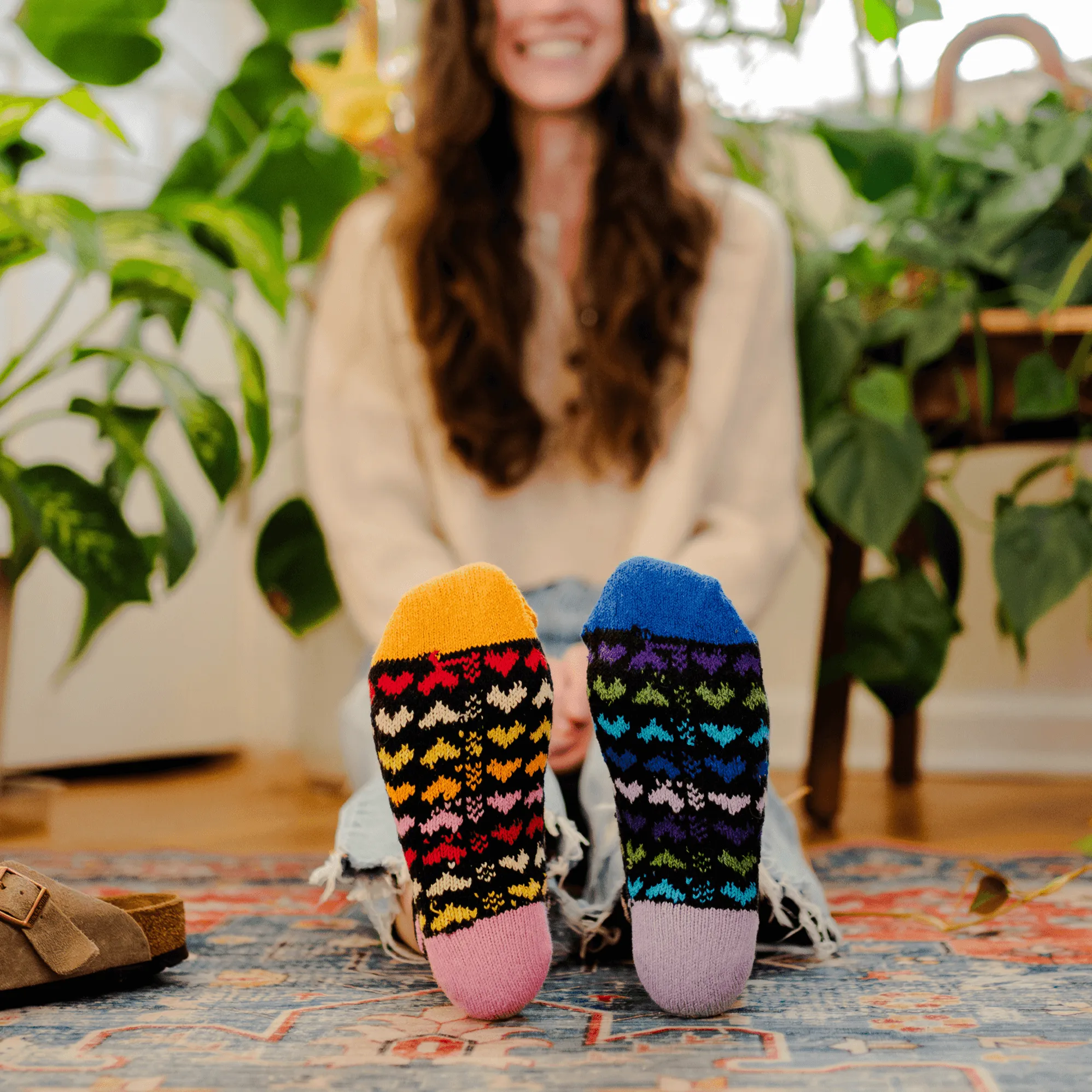 HEARTS Delightfully Colorful Knitted Quarter Socks