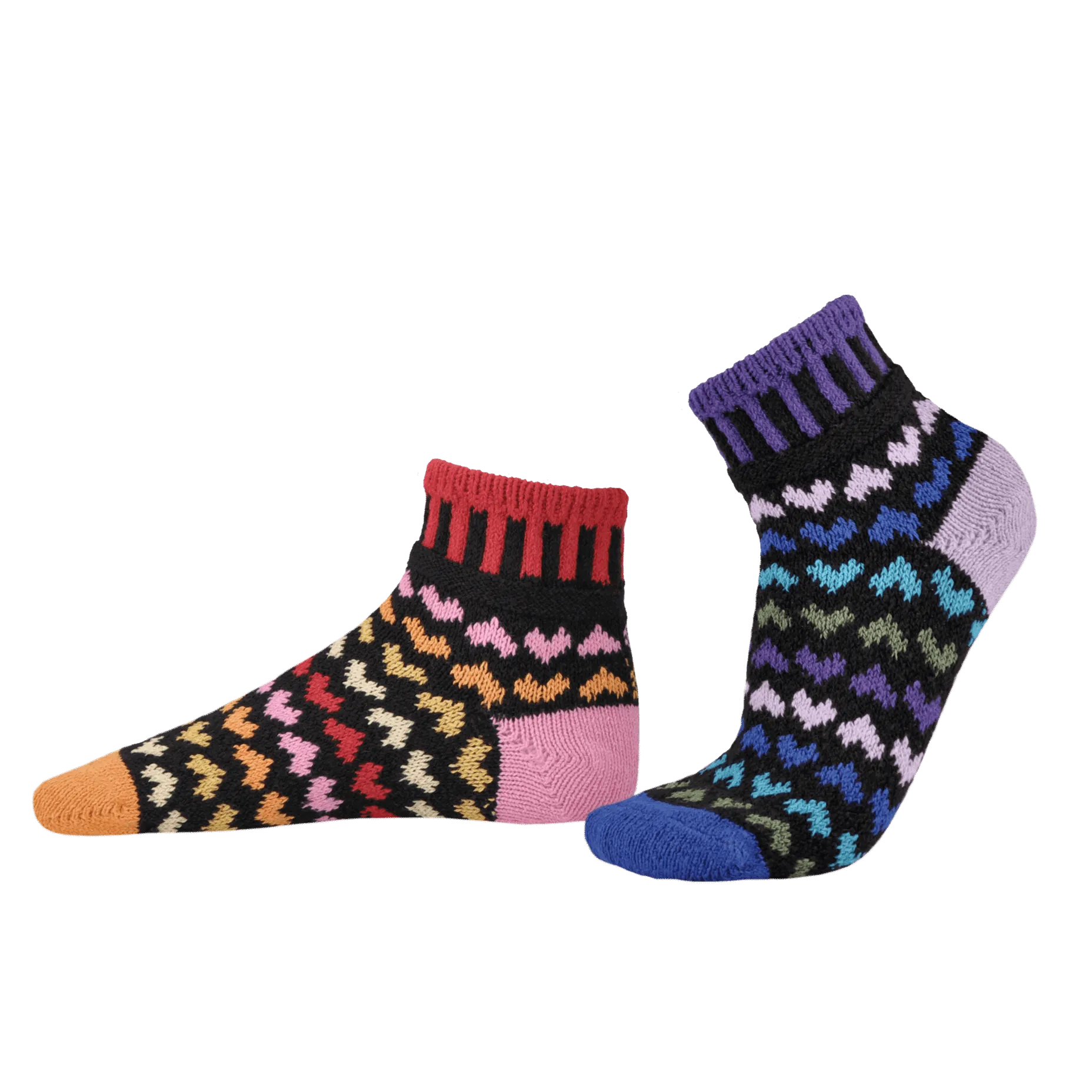 HEARTS Delightfully Colorful Knitted Quarter Socks