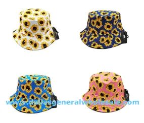 Little Girls Sunflowers Bucket Hats Wholesale