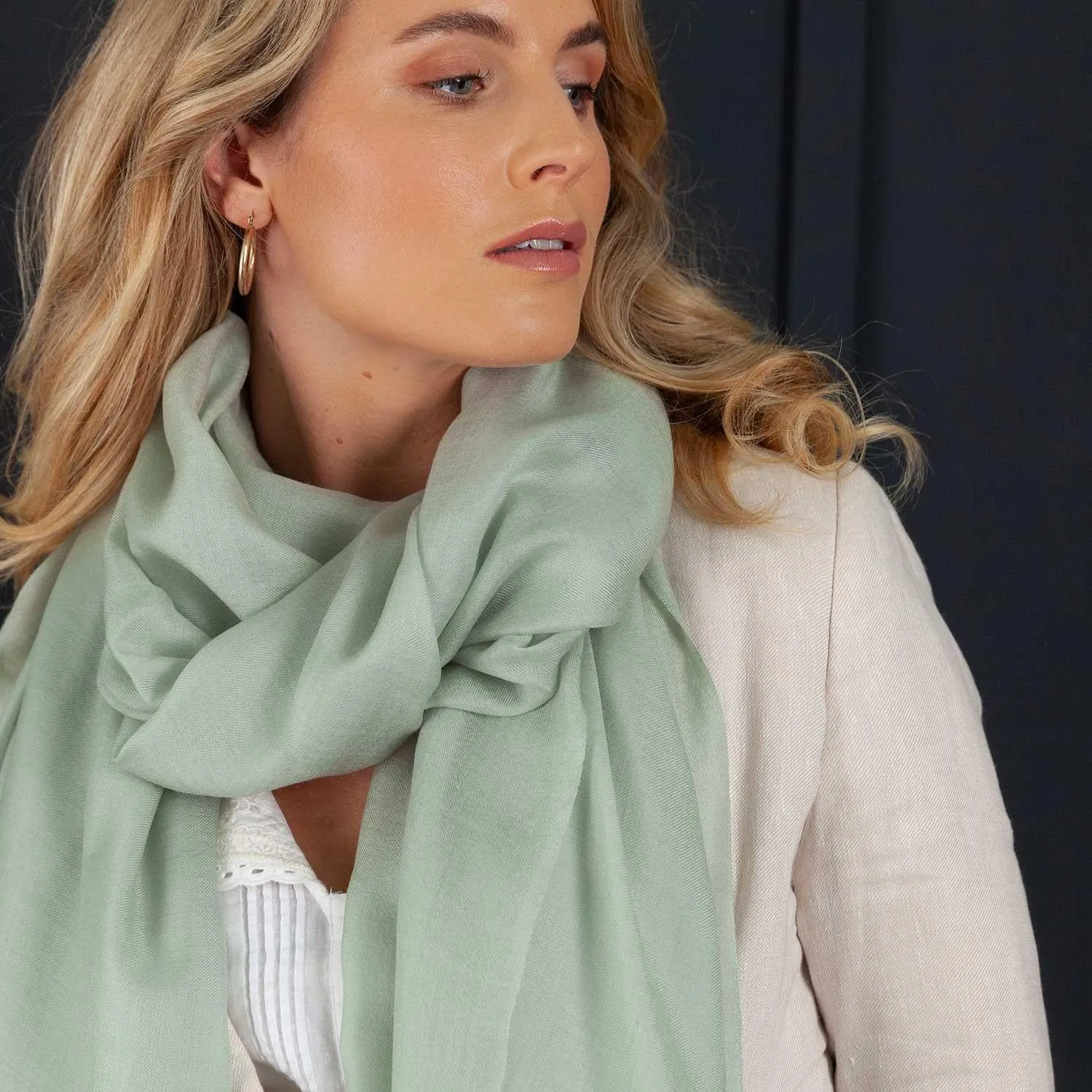 Luxe Merino Silk Shawl Sage