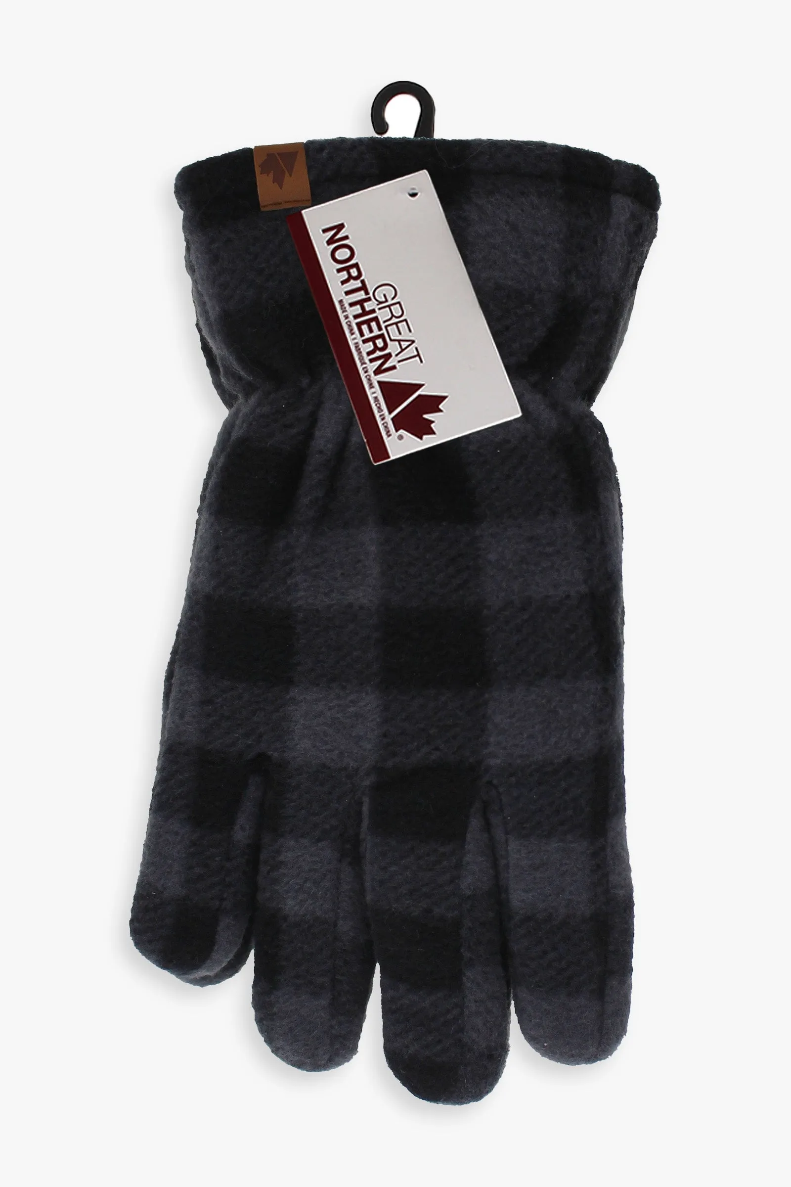 Men's Plaid Polar Fleece Gloves