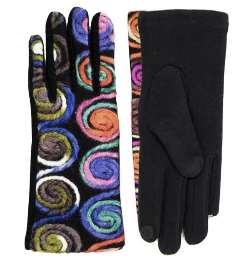 Multi Embroidered Touch Screen Gloves