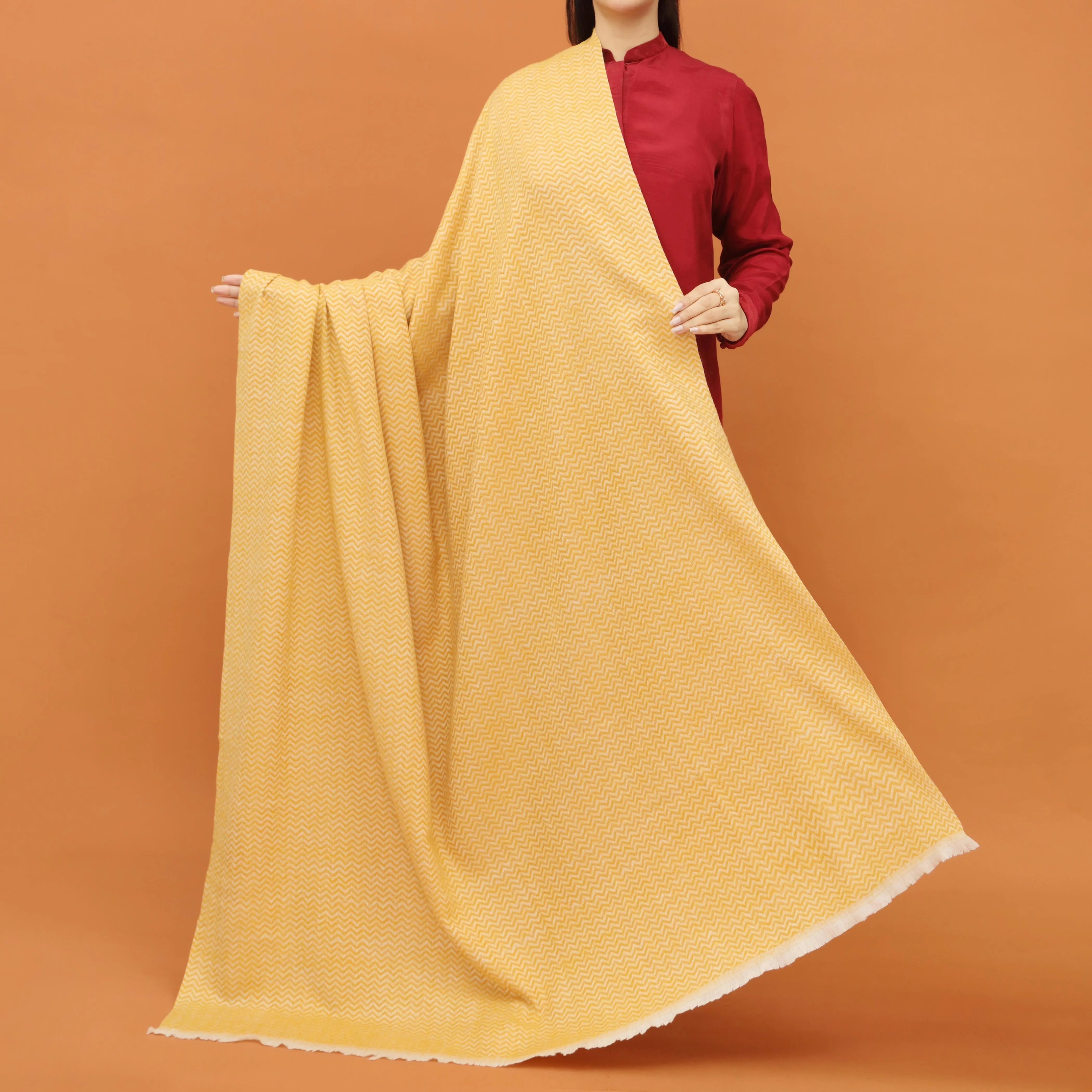 Mustard Acrylic Winter Shawl PN4356