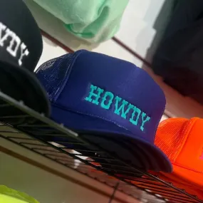 Online Exclusive | Howdy Embroidered Foam Trucker Hat in Purple