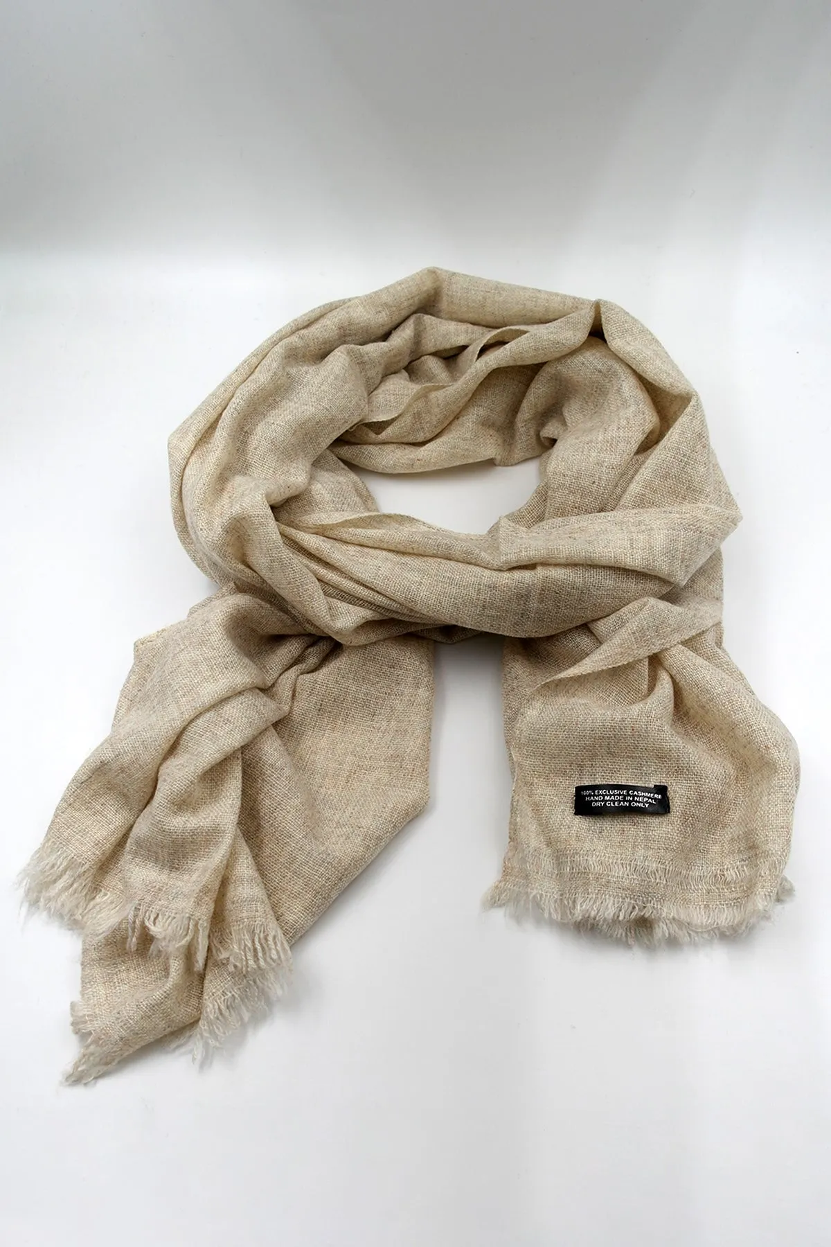 Plain Light Grey Pashmina Shawl For Women