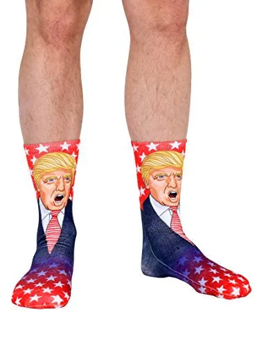 President Donald Trump Crew Socks, Make America Great Again, Multicolor, One Size, One Pair