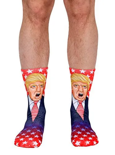 President Donald Trump Crew Socks, Make America Great Again, Multicolor, One Size, One Pair