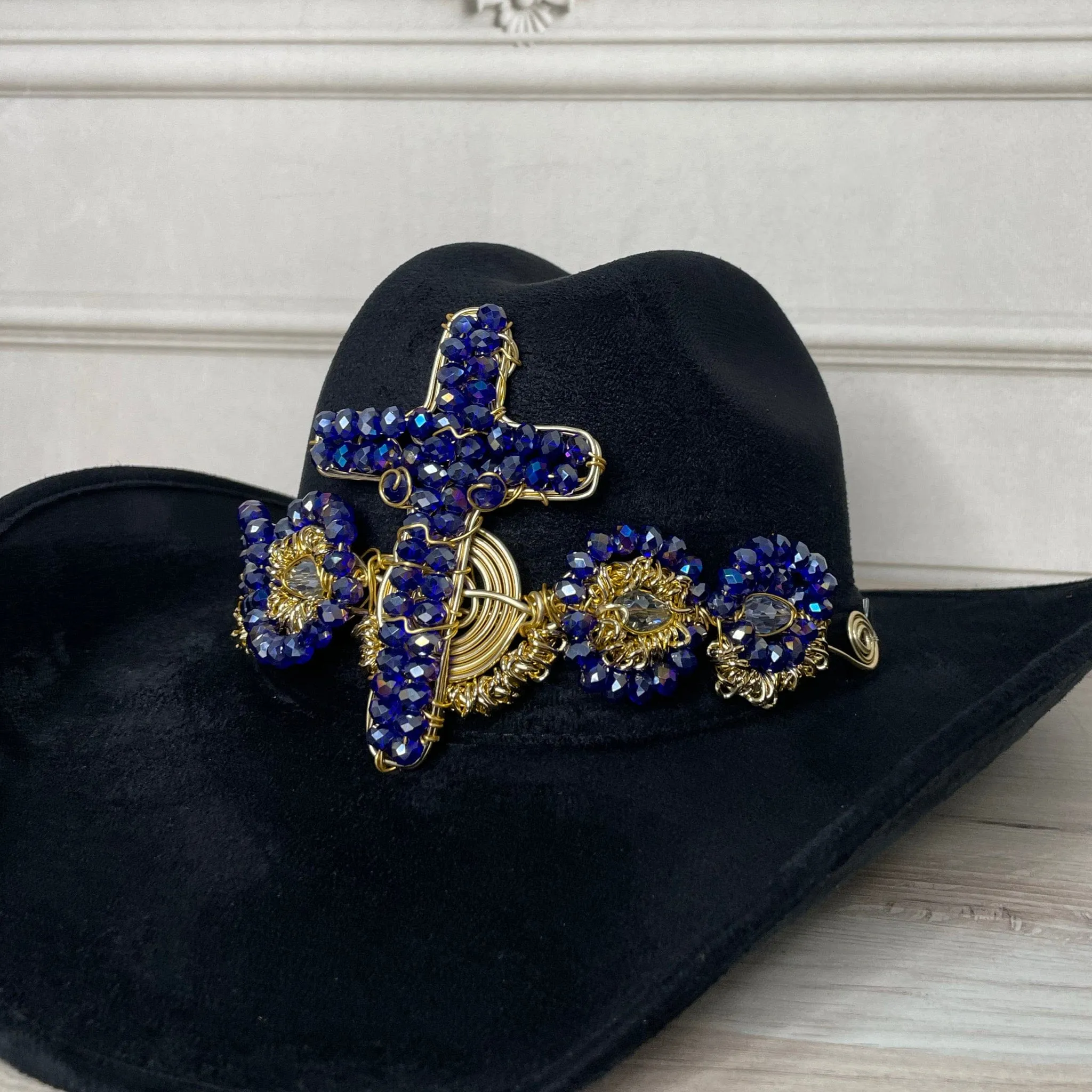 Rhinestone Cross Hat Band