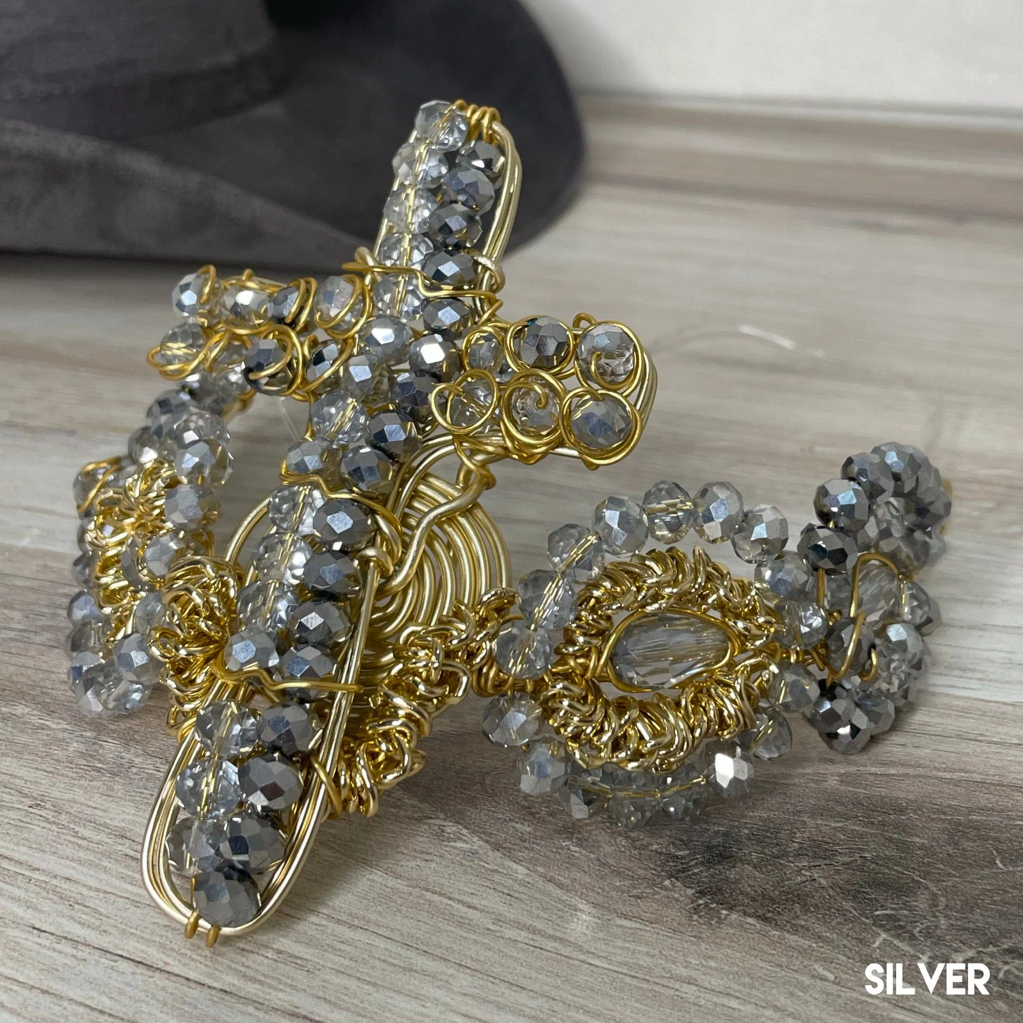 Rhinestone Cross Hat Band