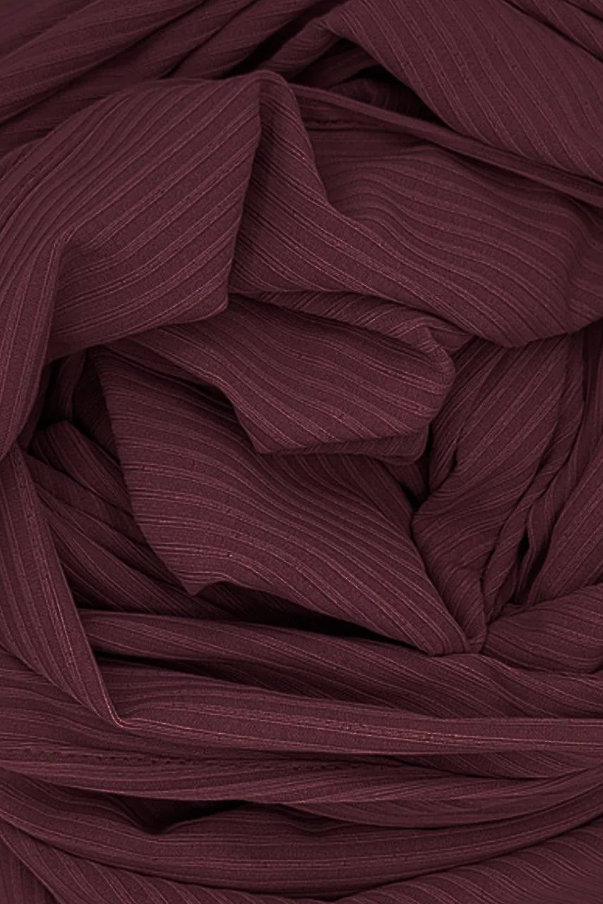 Ribbed Jersey Hijab - Cranberry