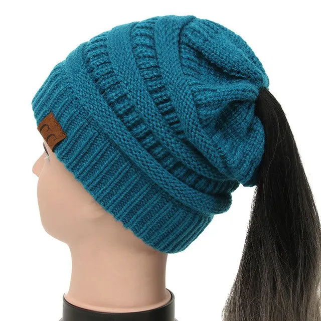 Soft Knit Ponytail Beanie