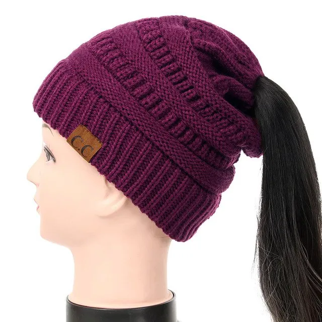 Soft Knit Ponytail Beanie