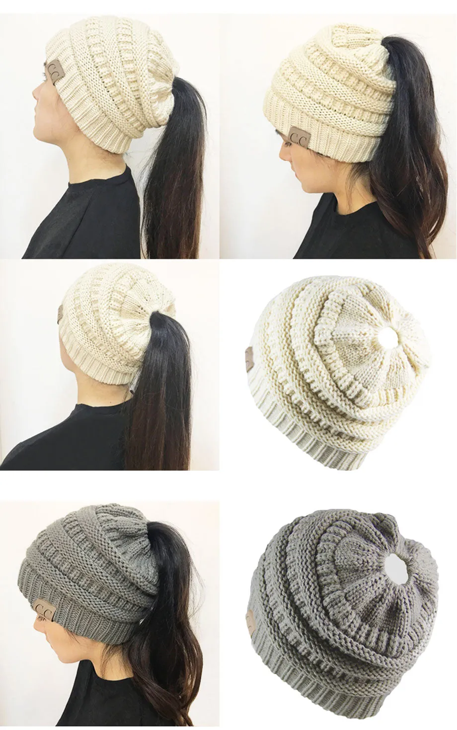 Soft Knit Ponytail Beanie