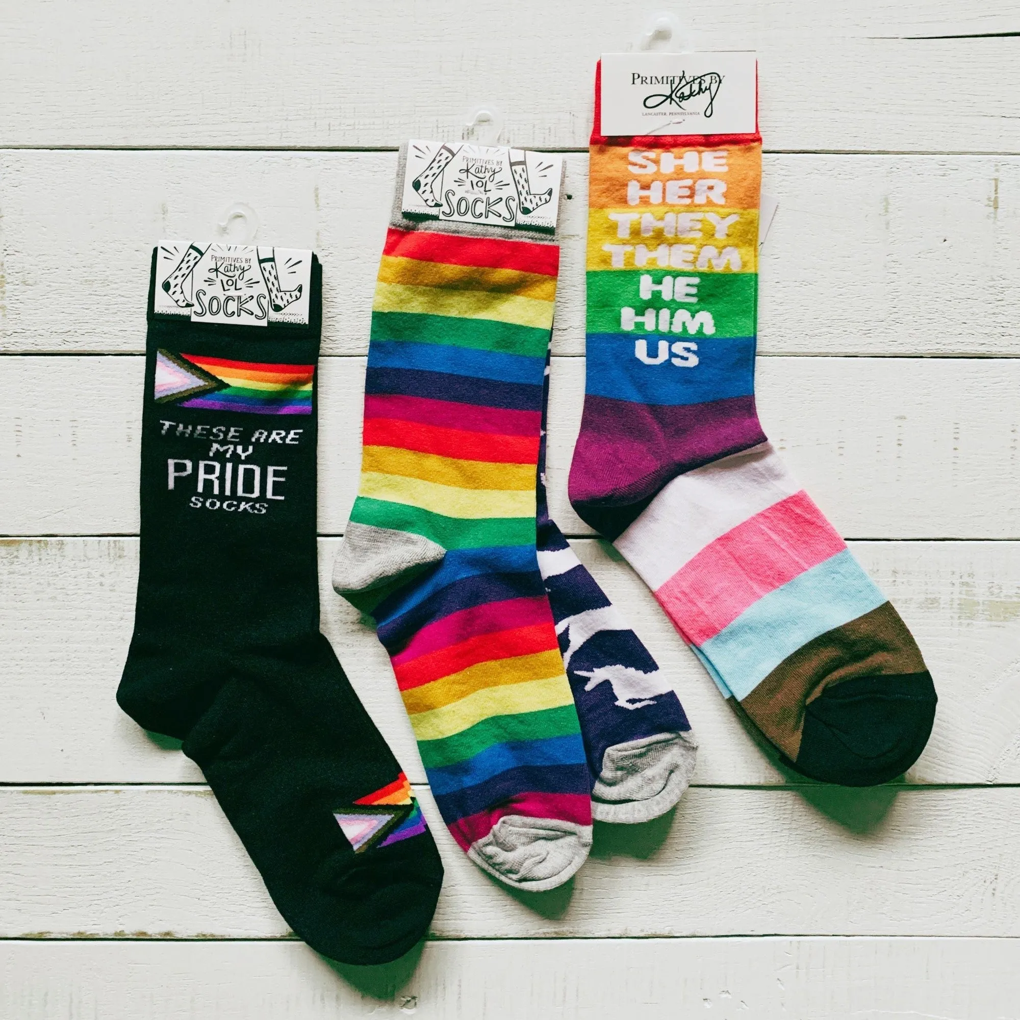 These Are My Pride Socks | LGBTQ  Rainbow and Black | Gift for Her Him They