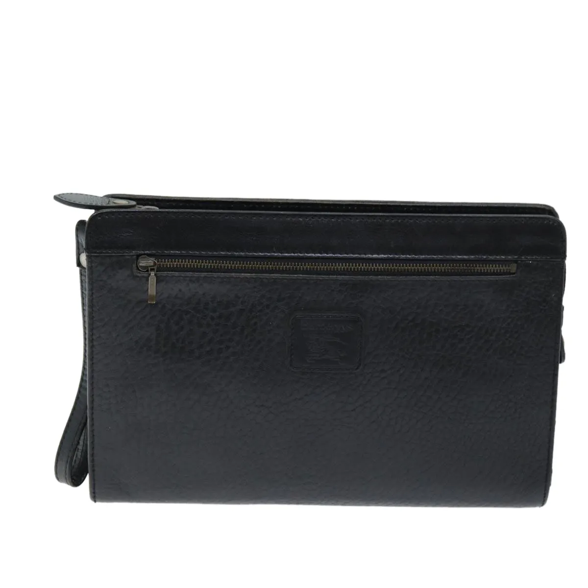 Trendy Inspired Burberryss Clutch Bag Leather Black Auth Bs14433