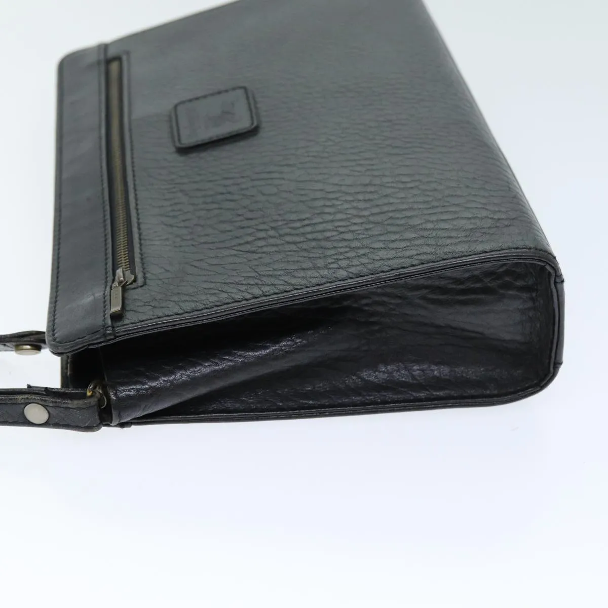 Trendy Inspired Burberryss Clutch Bag Leather Black Auth Bs14433