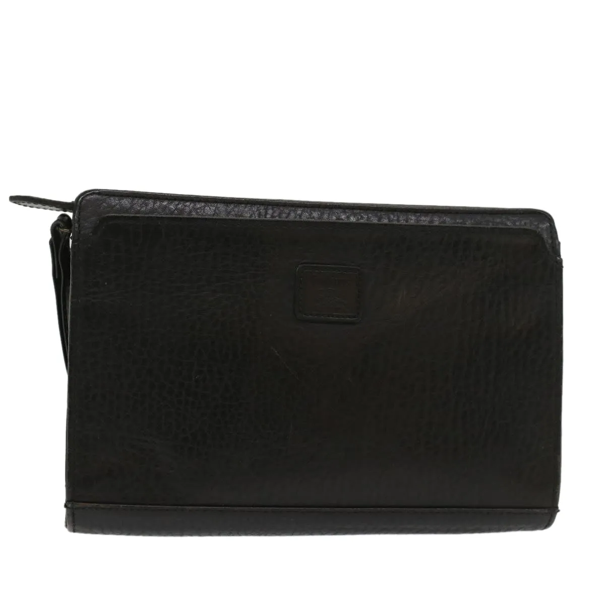 Trendy Inspired Burberryss Clutch Bag Leather Black Auth Bs8538