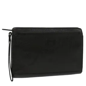 Trendy Inspired Burberryss Clutch Bag Leather Black Auth Bs8538