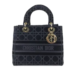 Trendy Inspired Dior Lady D-lite Medium Blue Velvet