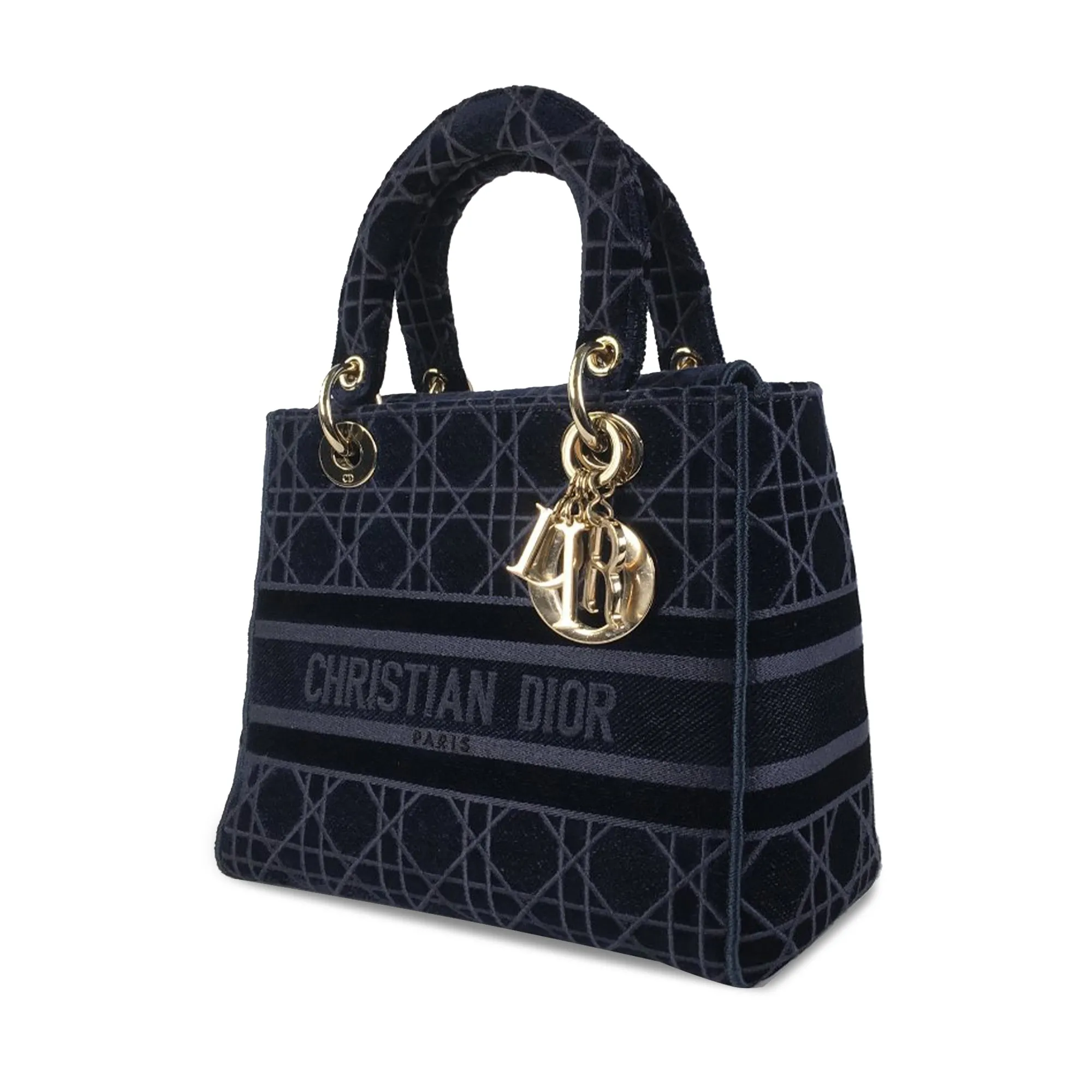 Trendy Inspired Dior Lady D-lite Medium Blue Velvet