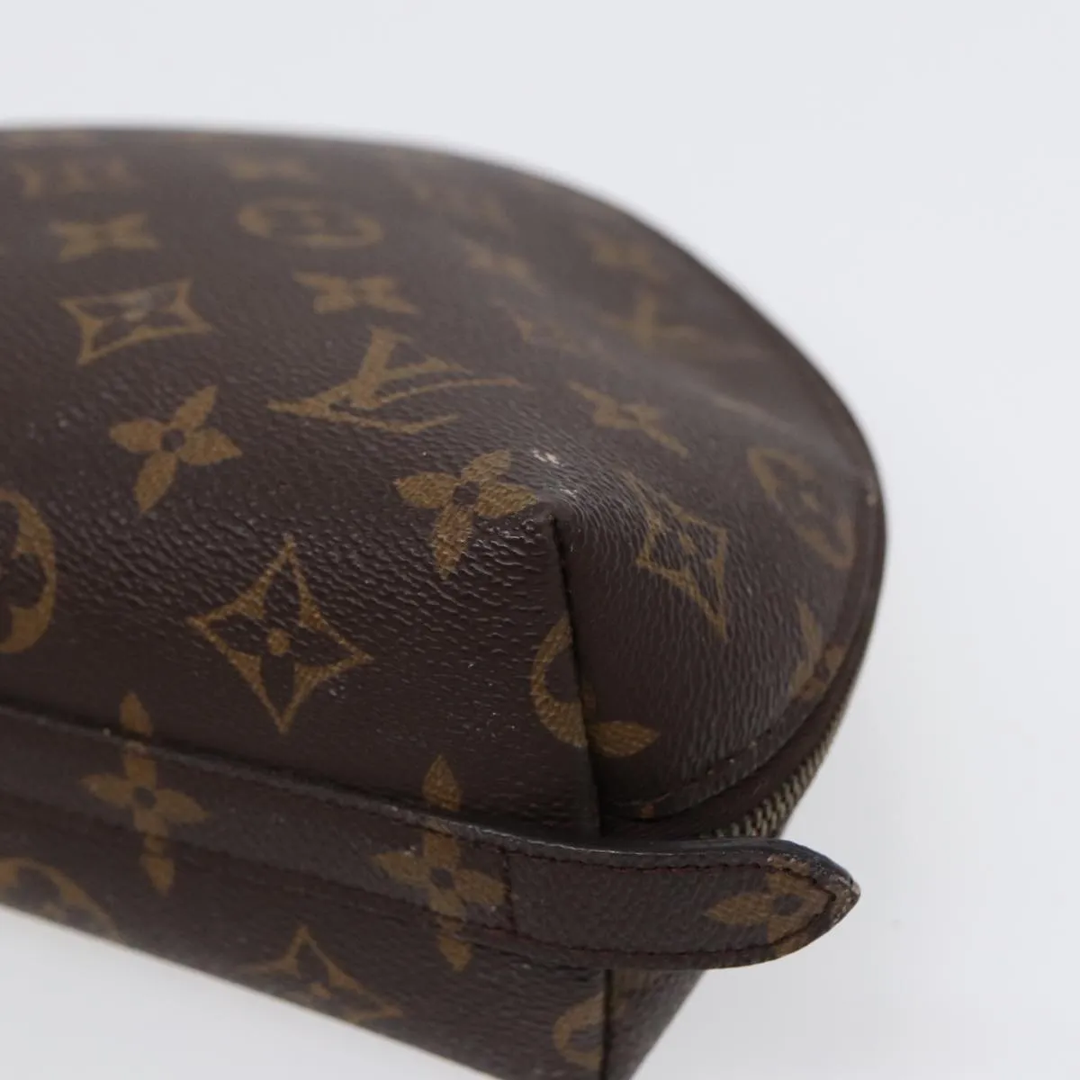 Trendy Inspired Louis Vuitton Monogram Trousse Demi Ronde Cosmetic Pouch M47520 Lv Auth 88042