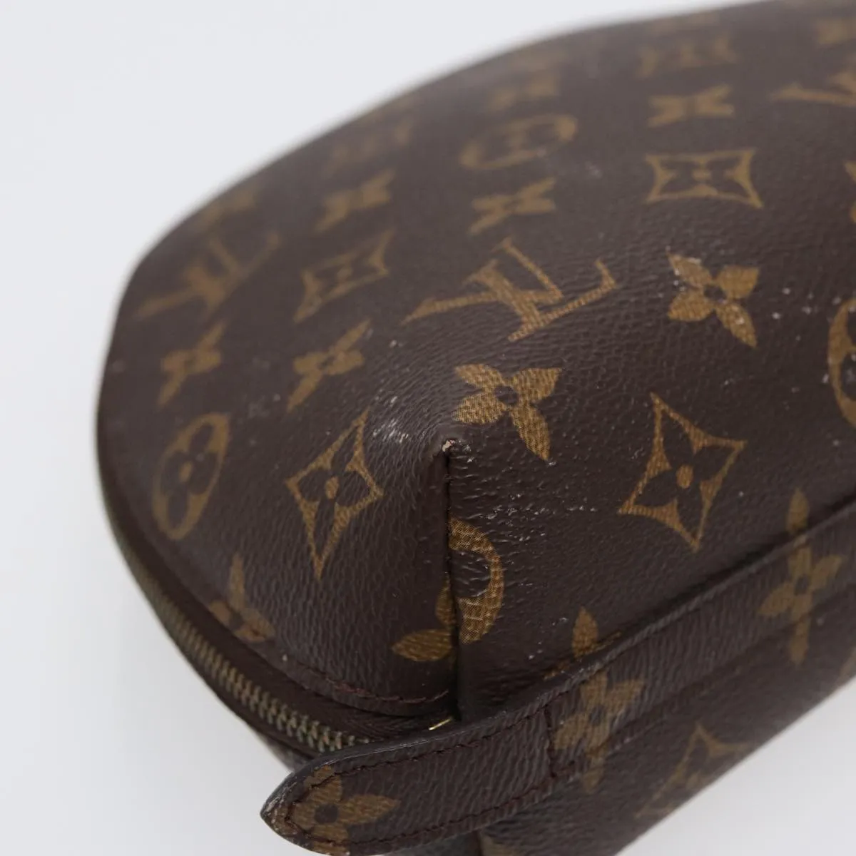 Trendy Inspired Louis Vuitton Monogram Trousse Demi Ronde Cosmetic Pouch M47520 Lv Auth 88042