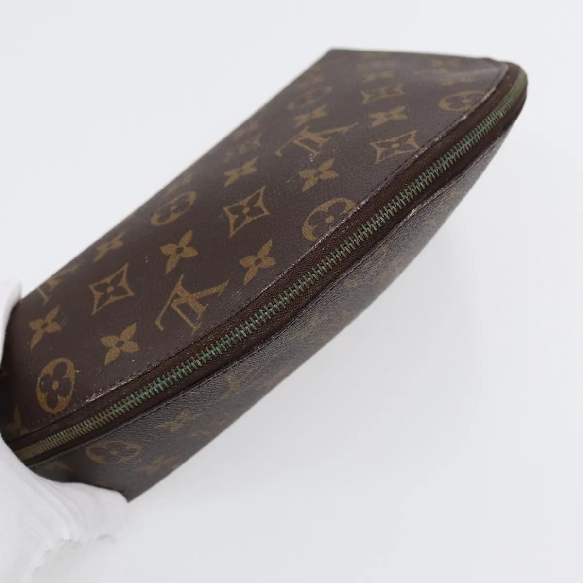 Trendy Inspired Louis Vuitton Monogram Trousse Demi Ronde Cosmetic Pouch M47520 Lv Auth 88042